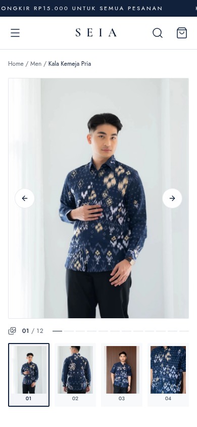 WeWearSeia — tampilan website fashion pada ukuran iPhone